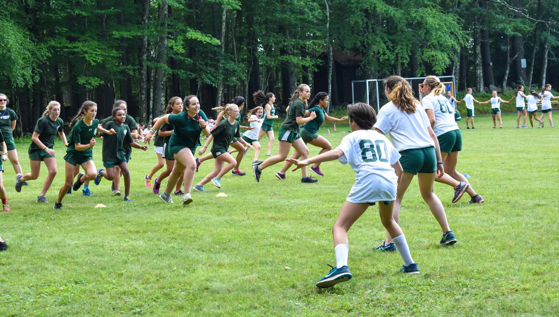 Campers participating in a racing competition