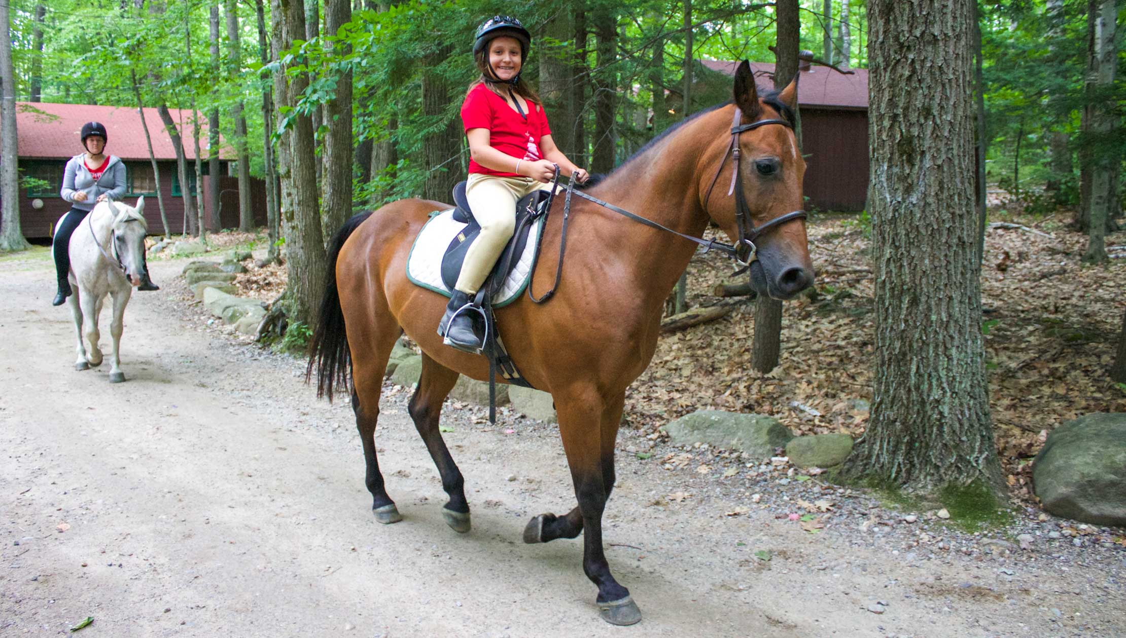 Trail riding through camp