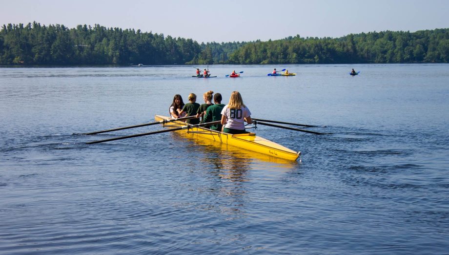 Girls on a crew boat