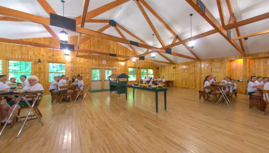 Interior of dining hall at lunch time