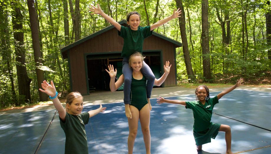 Girls doing gymnastics