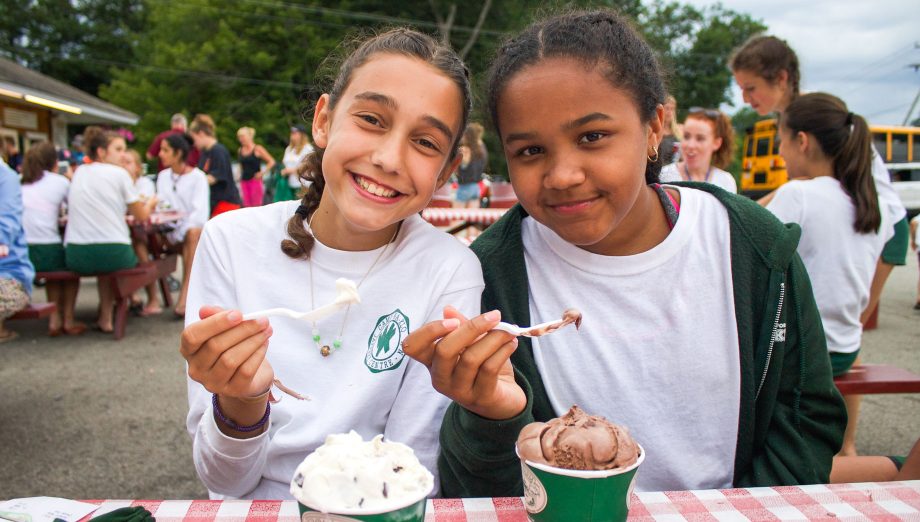 Eating ice cream at Kimball's Farm