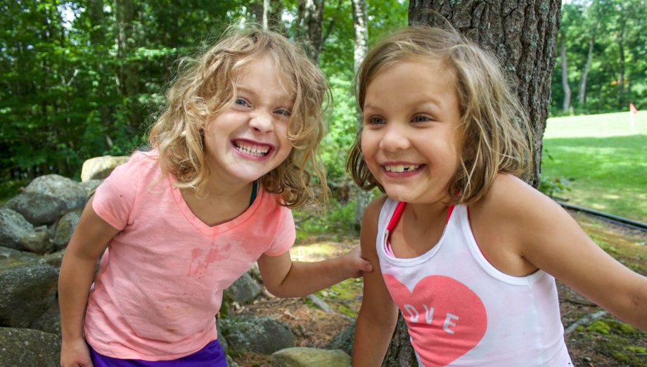 Two young happy girls