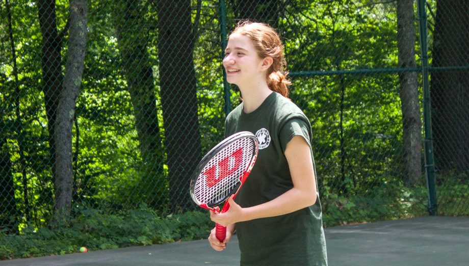 Girl playing tennis