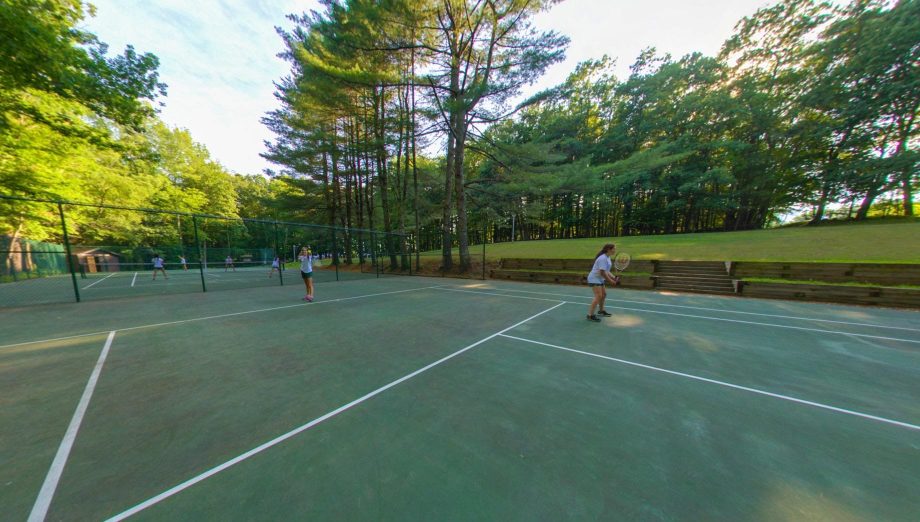 Girls playing tennis