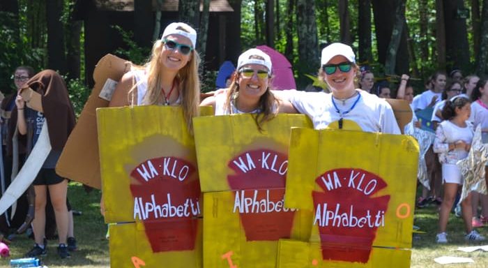 Staff wearing Wa-Klo library signs